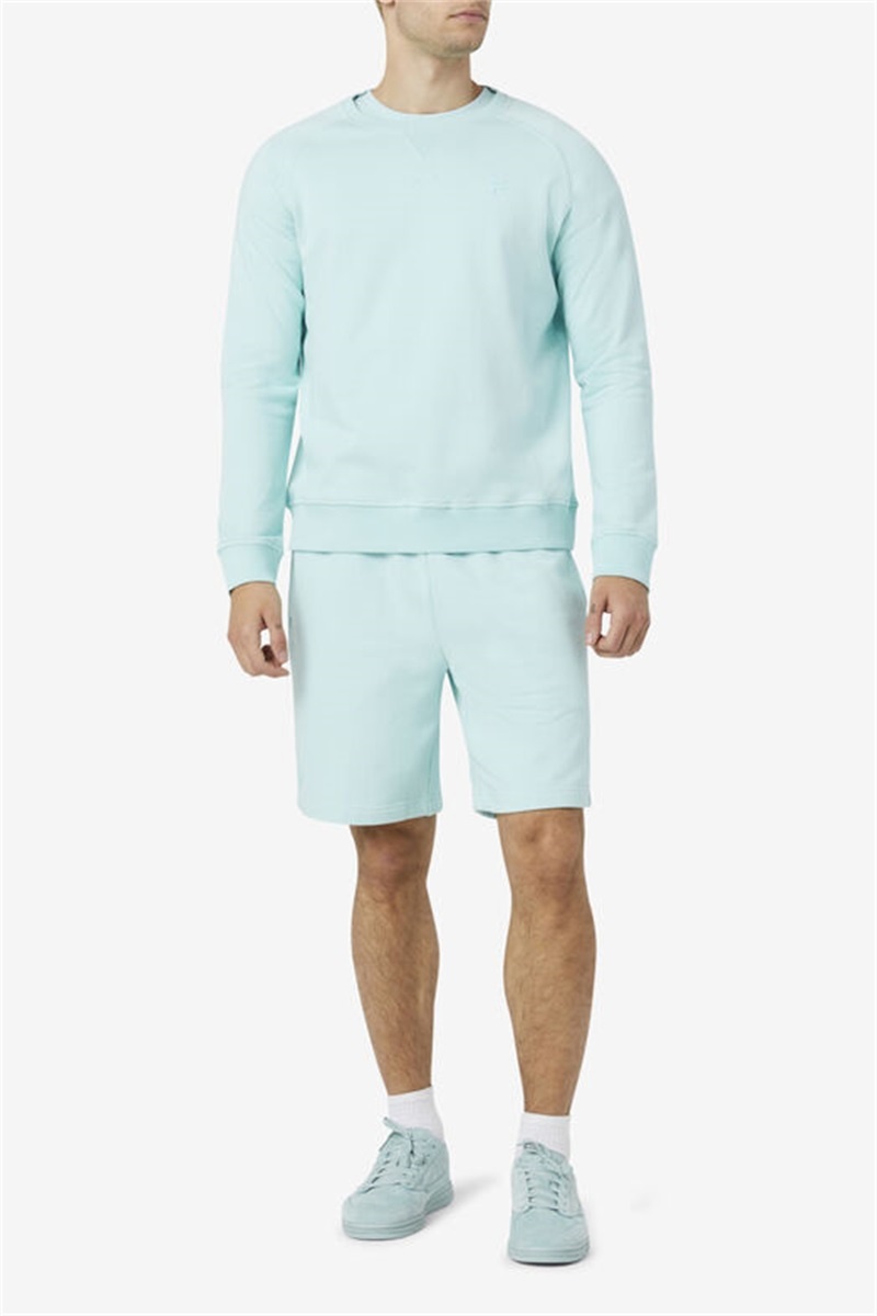 Blue Men's Fila Logan Crewneck Sweatshirts | Saudi Arabia-083694