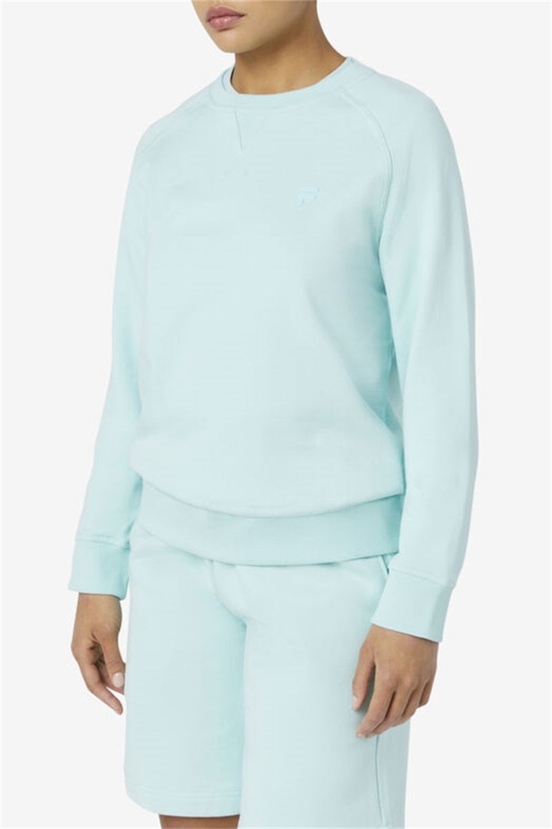 Blue Men's Fila Logan Crewneck Sweatshirts | Saudi Arabia-083694