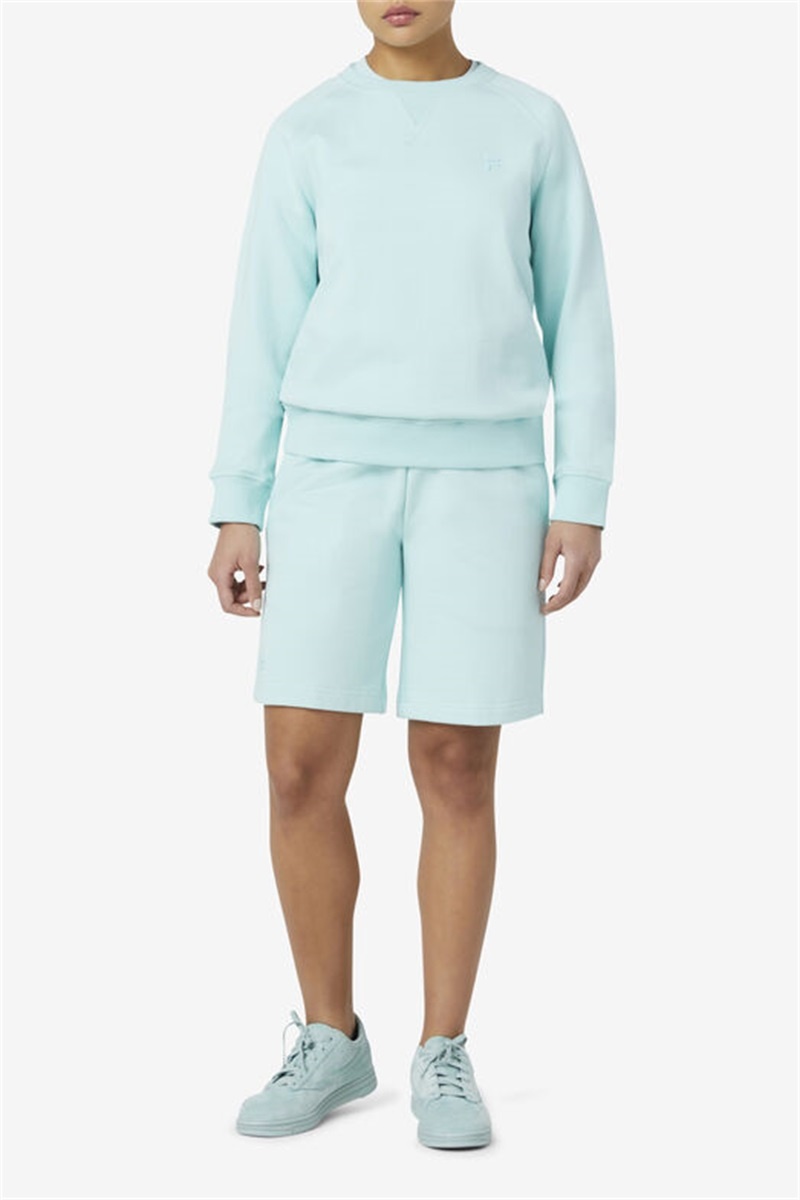 Blue Men's Fila Logan Crewneck Sweatshirts | Saudi Arabia-083694