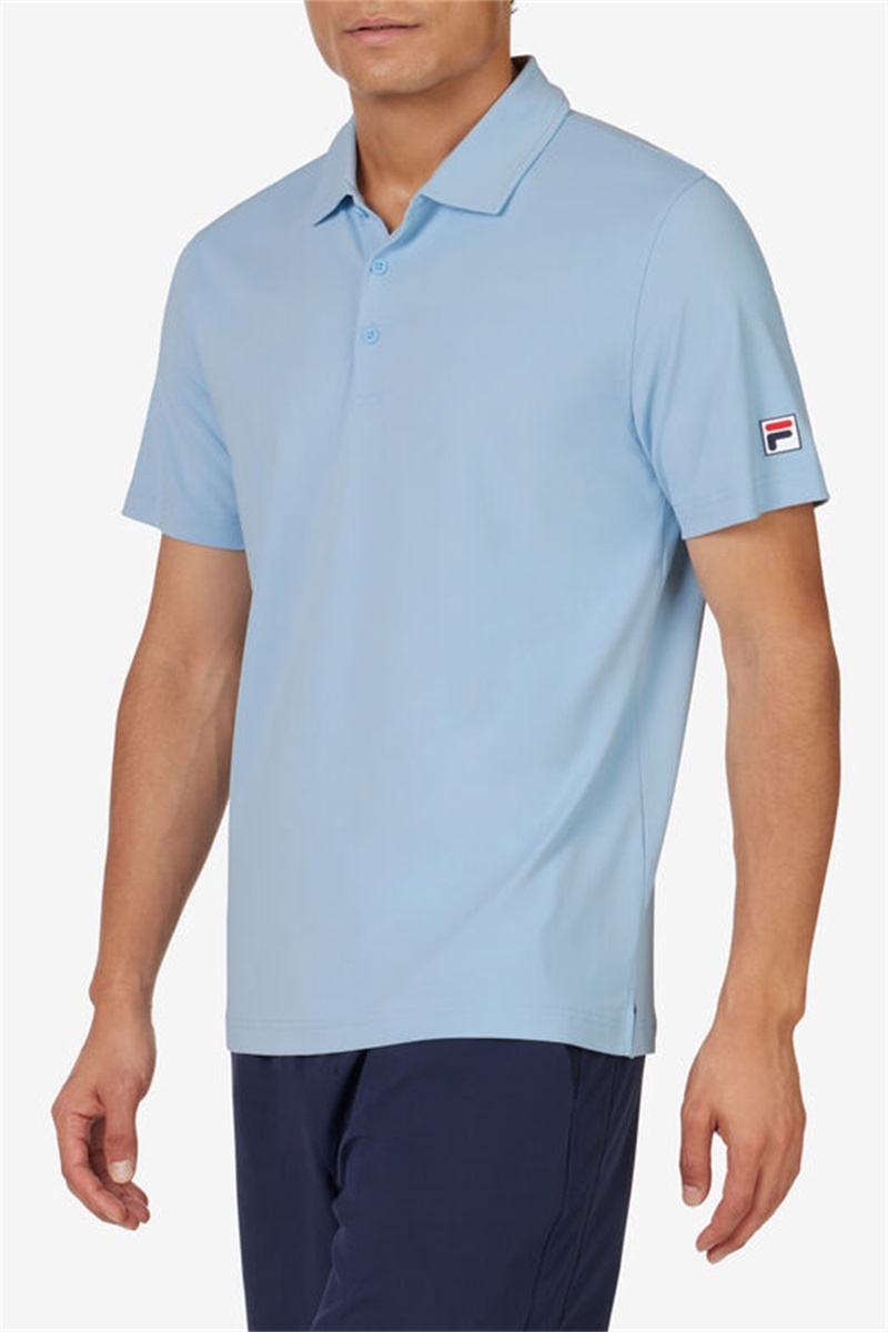 Blue Men's Fila Match Point Polo Shirts | Saudi Arabia-735289