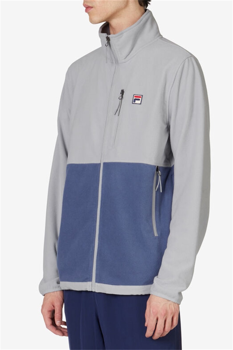 Blue Men's Fila Premium Micro Fleece Jackets | Saudi Arabia-358674