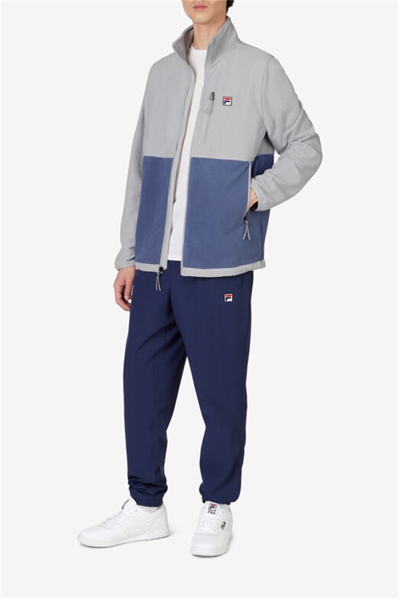 Blue Men's Fila Premium Micro Fleece Jackets | Saudi Arabia-358674