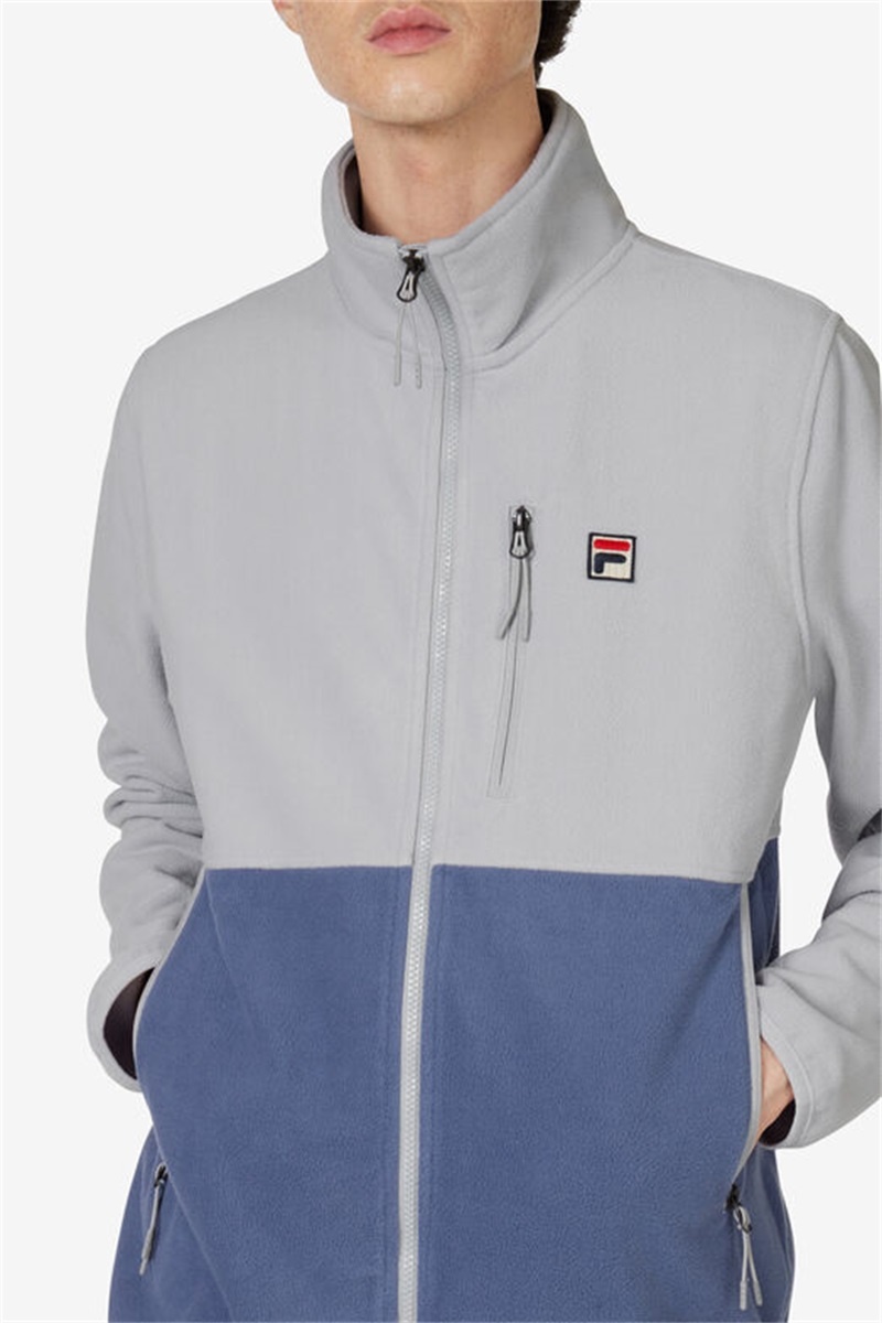 Blue Men's Fila Premium Micro Fleece Jackets | Saudi Arabia-358674