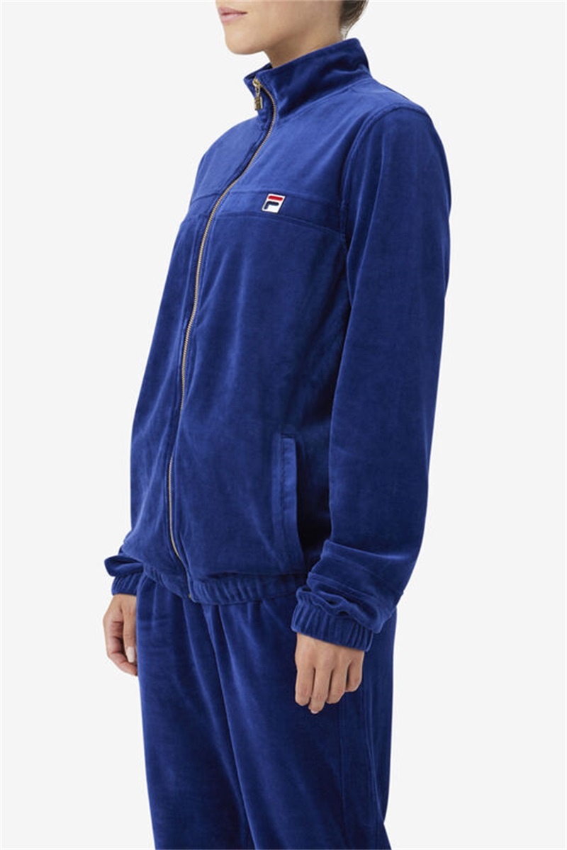 Blue Men's Fila Ravid Velour Jackets | Saudi Arabia-392740