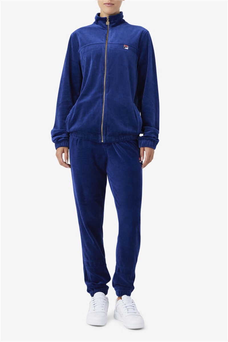 Blue Men's Fila Ravid Velour Jackets | Saudi Arabia-392740