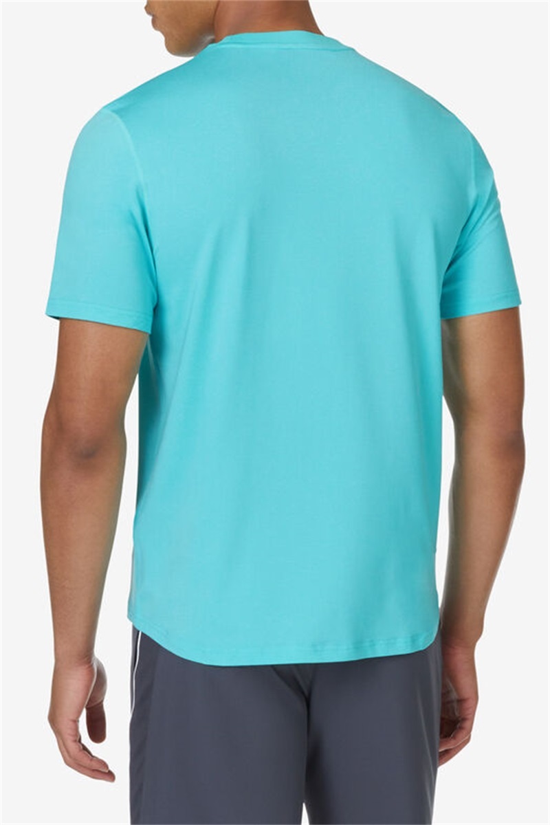 Blue Men's Fila Short Sleeve Crew Shirts | Saudi Arabia-894271