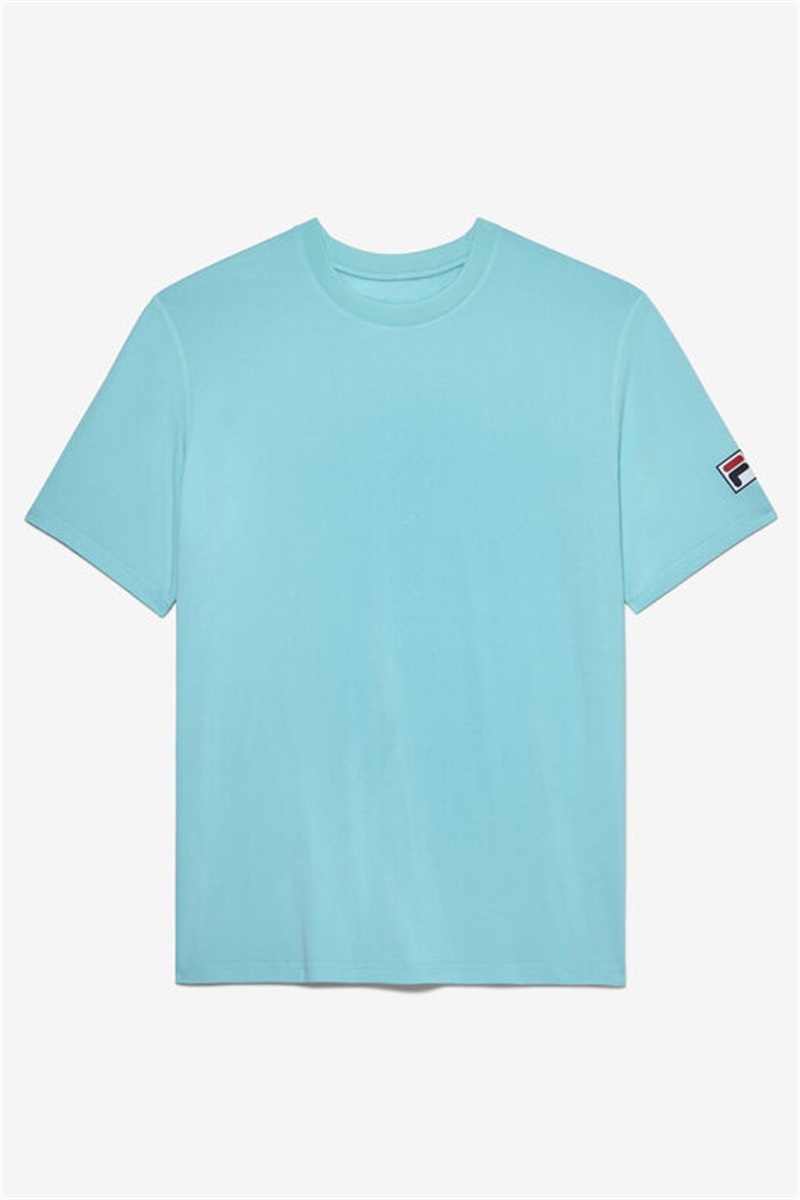 Blue Men\'s Fila Short Sleeve Crew Shirts | Saudi Arabia-894271