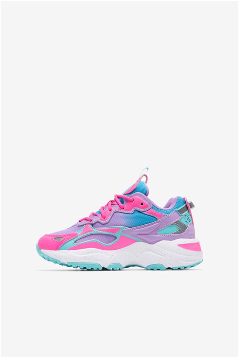 Blue Turquoise / Purple Kids' Fila Ray Tracer Apex Shoes | Saudi Arabia-824379