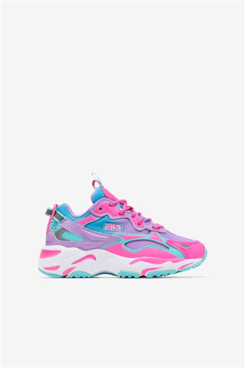 Blue Turquoise / Purple Kids\' Fila Ray Tracer Apex Shoes | Saudi Arabia-824379