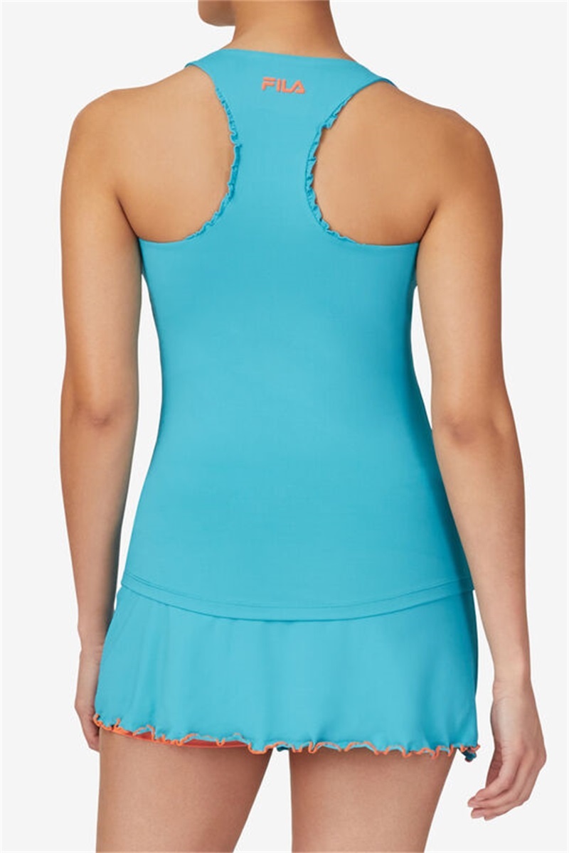 Blue Women's Fila Groundbreaker Racerback Tanks | Saudi Arabia-914056