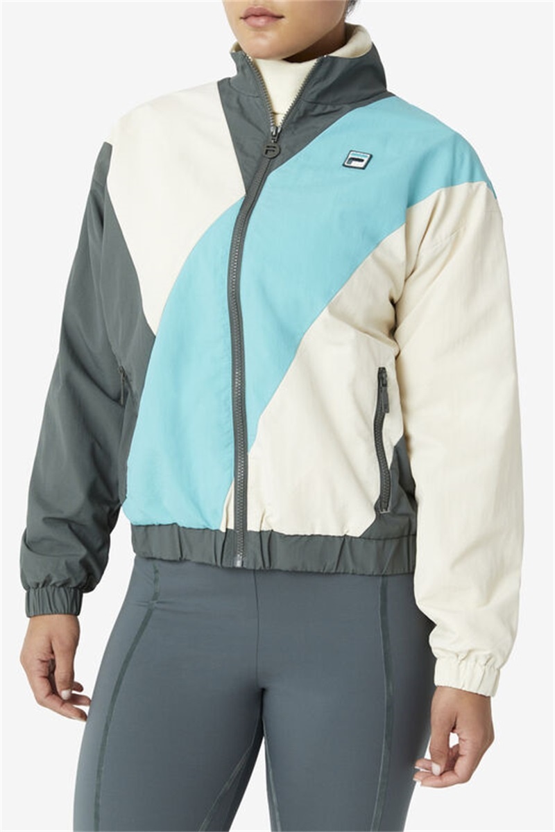 Blue Women's Fila Ishani Windbreaker | Saudi Arabia-036871