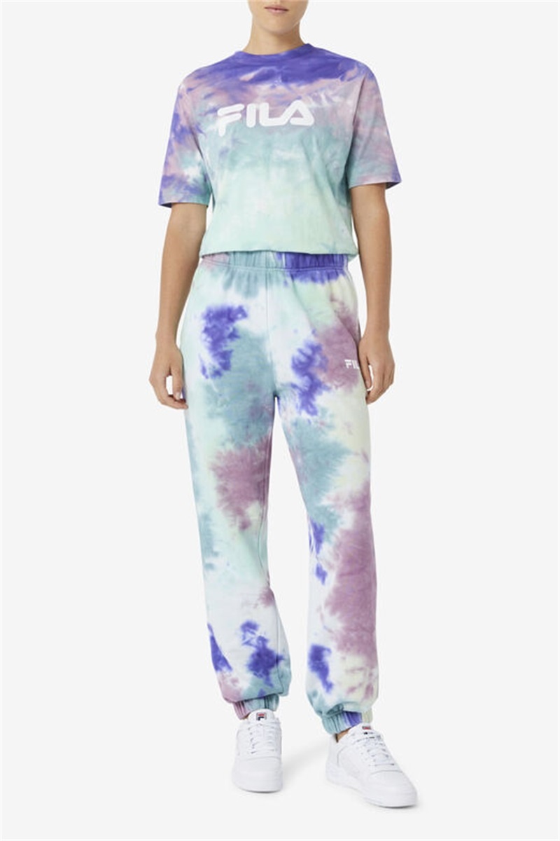 Blue Women's Fila Raleigh Tie Dye Joggers | Saudi Arabia-129308