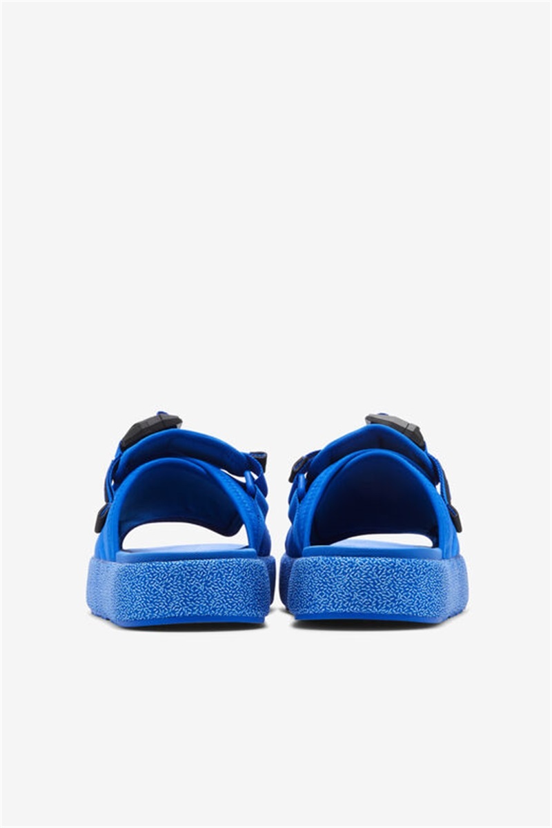 Blue / Black Men's Fila Atlas Slides | Saudi Arabia-203496