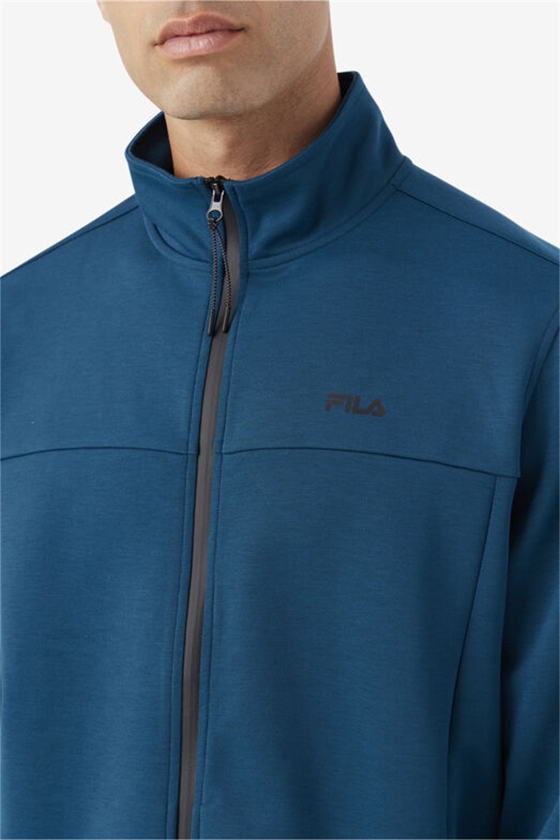 Blue / Black Men's Fila Gonal Zip Jackets | Saudi Arabia-934218
