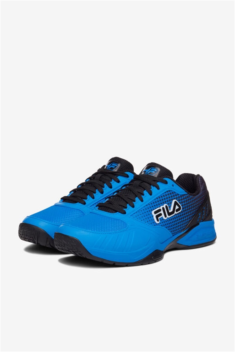 Blue / Black / White Men's Fila Volley Zone Pickleball Shoes | Saudi Arabia-801476