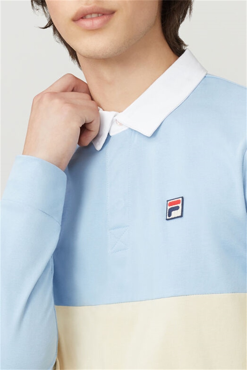 Blue / Brown Men's Fila Frederick Rugby Polo Shirts | Saudi Arabia-527384