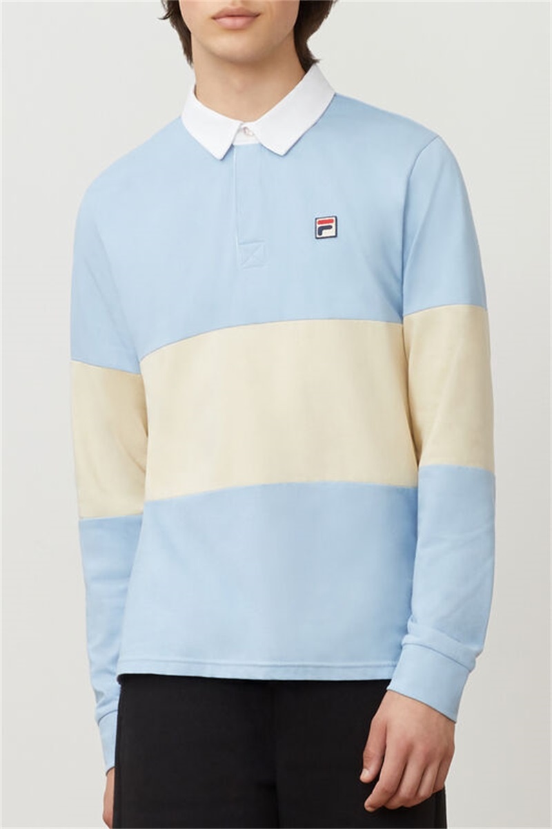 Blue / Brown Men\'s Fila Frederick Rugby Polo Shirts | Saudi Arabia-527384