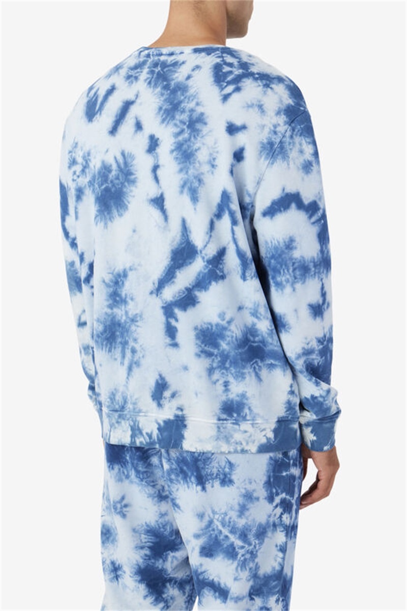 Blue / Grey Men's Fila Uplee Crew Tops | Saudi Arabia-601975