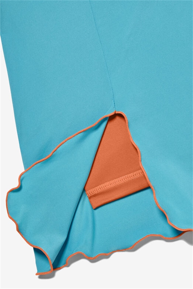 Blue / Orange Women's Fila Groundbreaker Slit Skirts | Saudi Arabia-750691