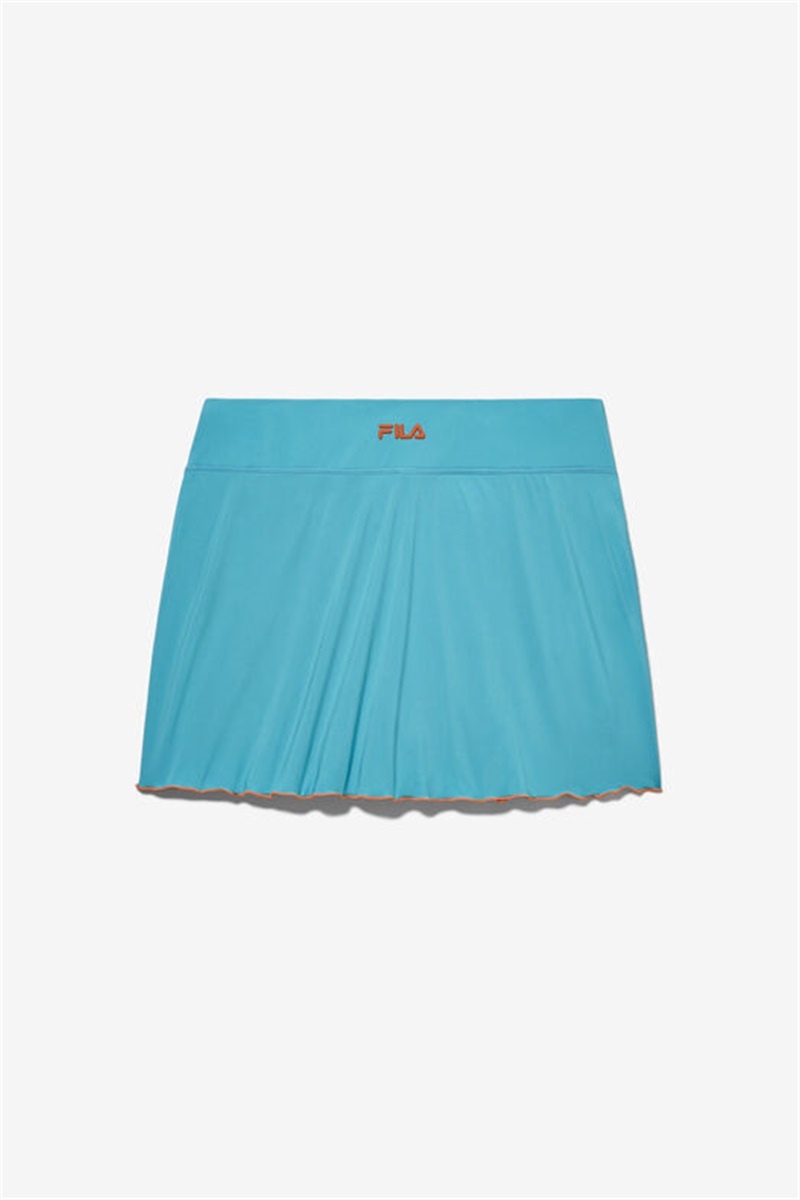 Blue / Orange Women's Fila Groundbreaker Slit Skirts | Saudi Arabia-750691