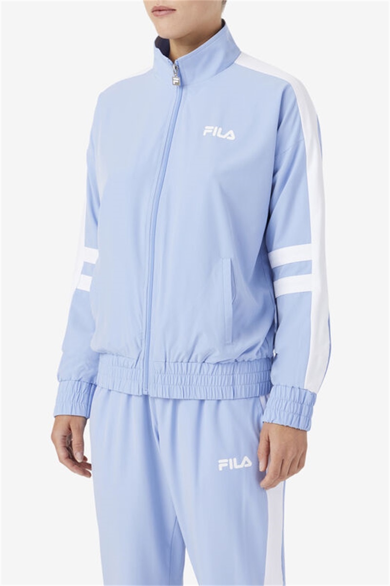 Blue / White Men's Fila Jovia Track Jackets | Saudi Arabia-745928