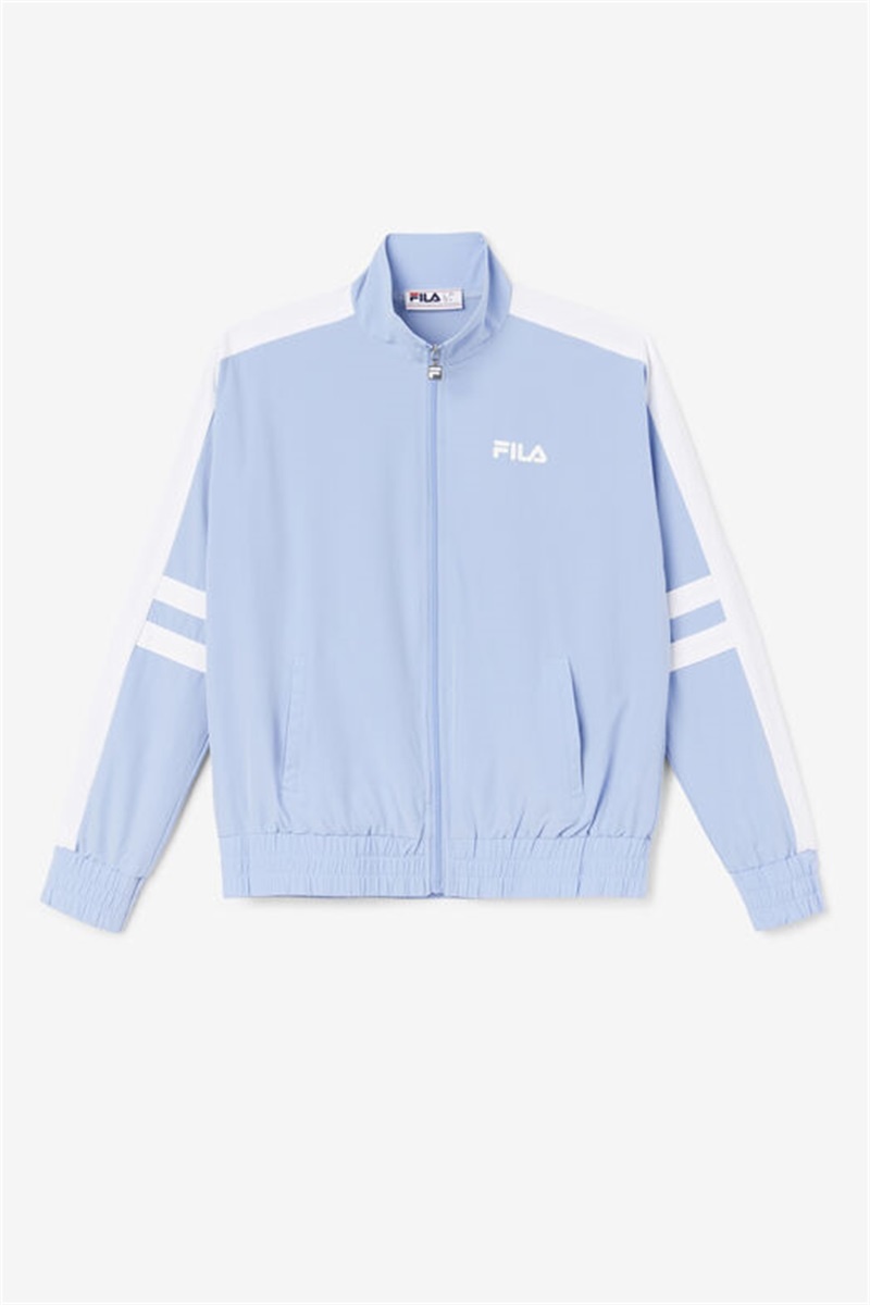Blue / White Men\'s Fila Jovia Track Jackets | Saudi Arabia-745928