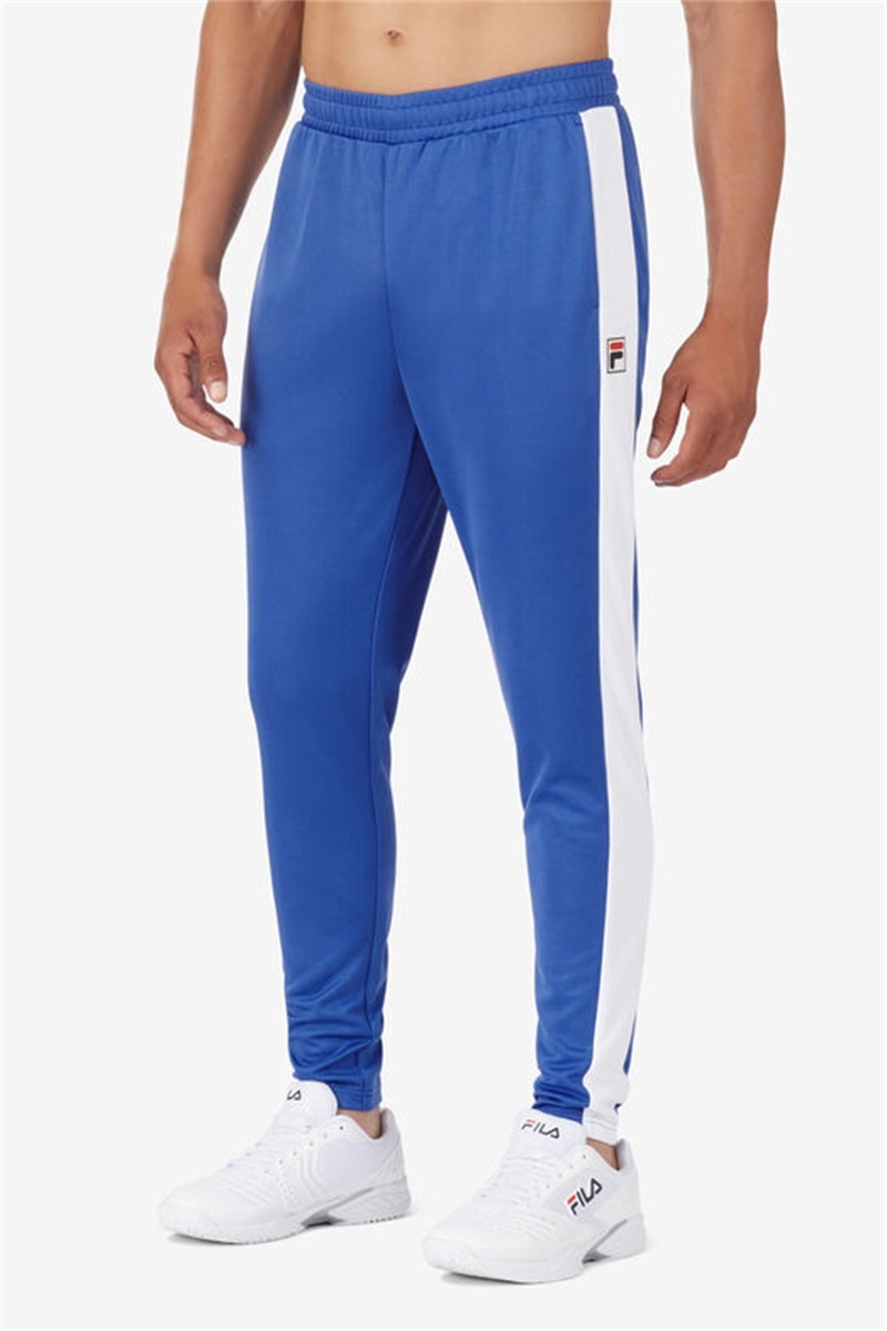 Blue / White Men's Fila La Finale Track Pants | Saudi Arabia-751026