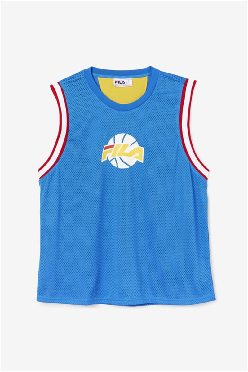 Blue / White / Red / Gold Men\'s Fila Ovi Basketball Jersey | Saudi Arabia-604195