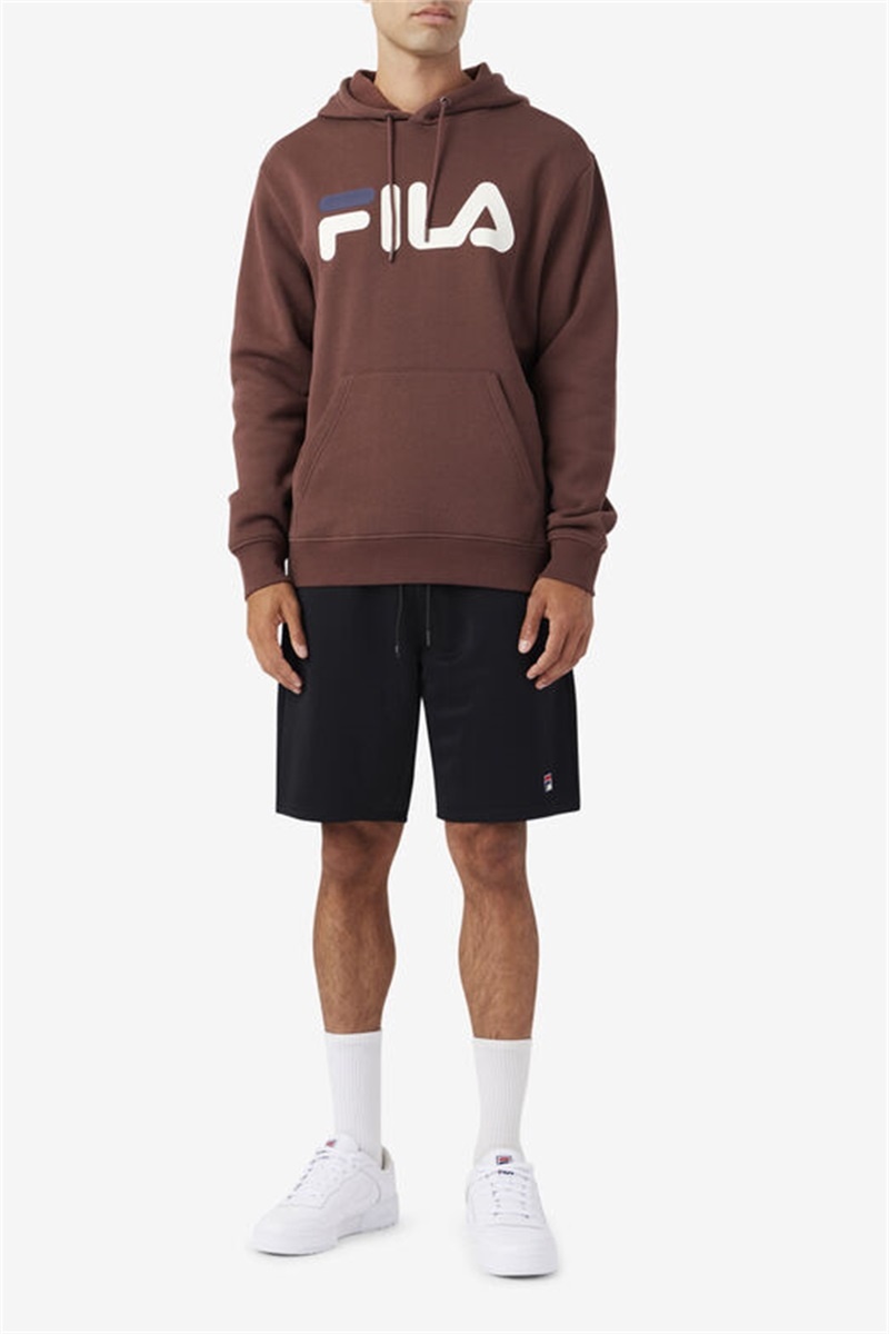 Brown Grey / Navy Men's Fila Samari Hoodie | Saudi Arabia-463085