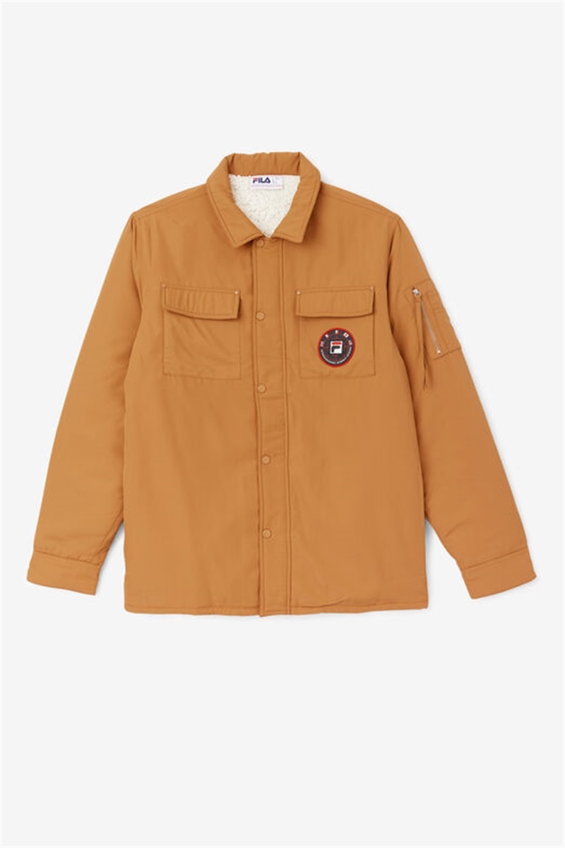 Brown Men\'s Fila Nile Shacket Windbreaker | Saudi Arabia-817654