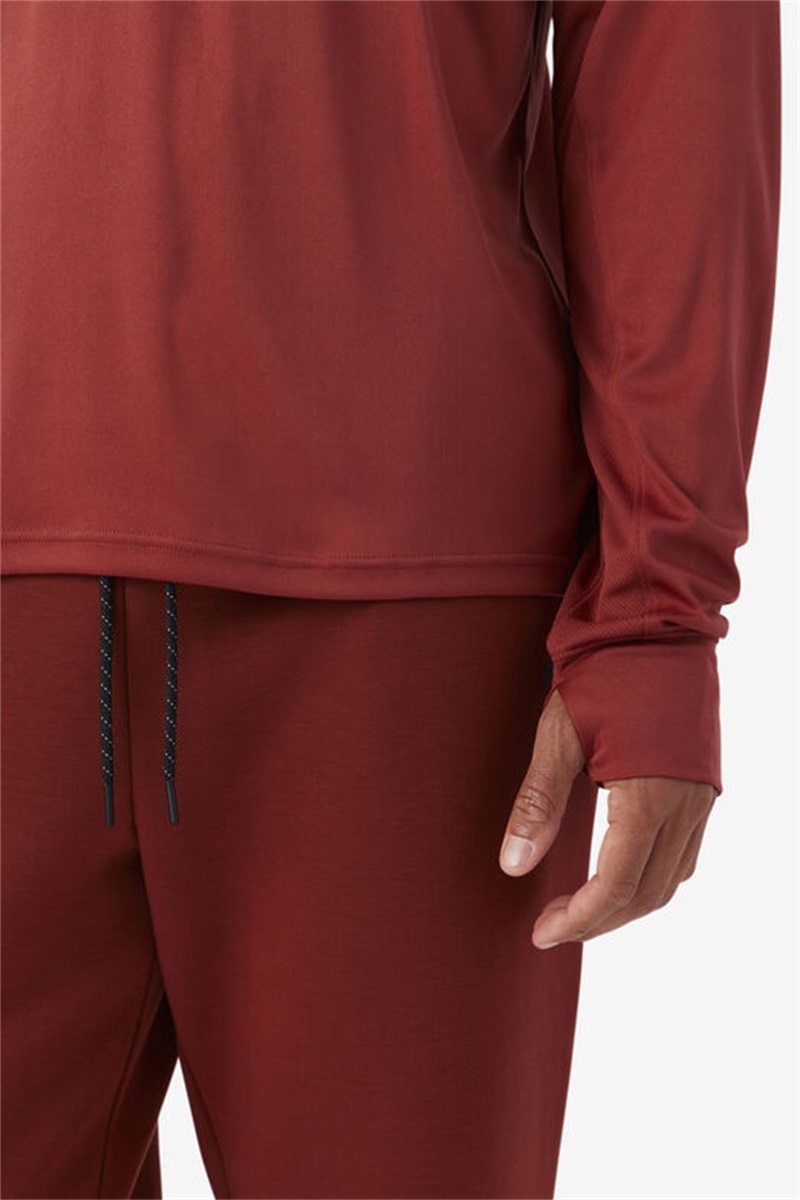 Brown / Black Men's Fila Jazam Long Sleeve Crew Tops | Saudi Arabia-704186