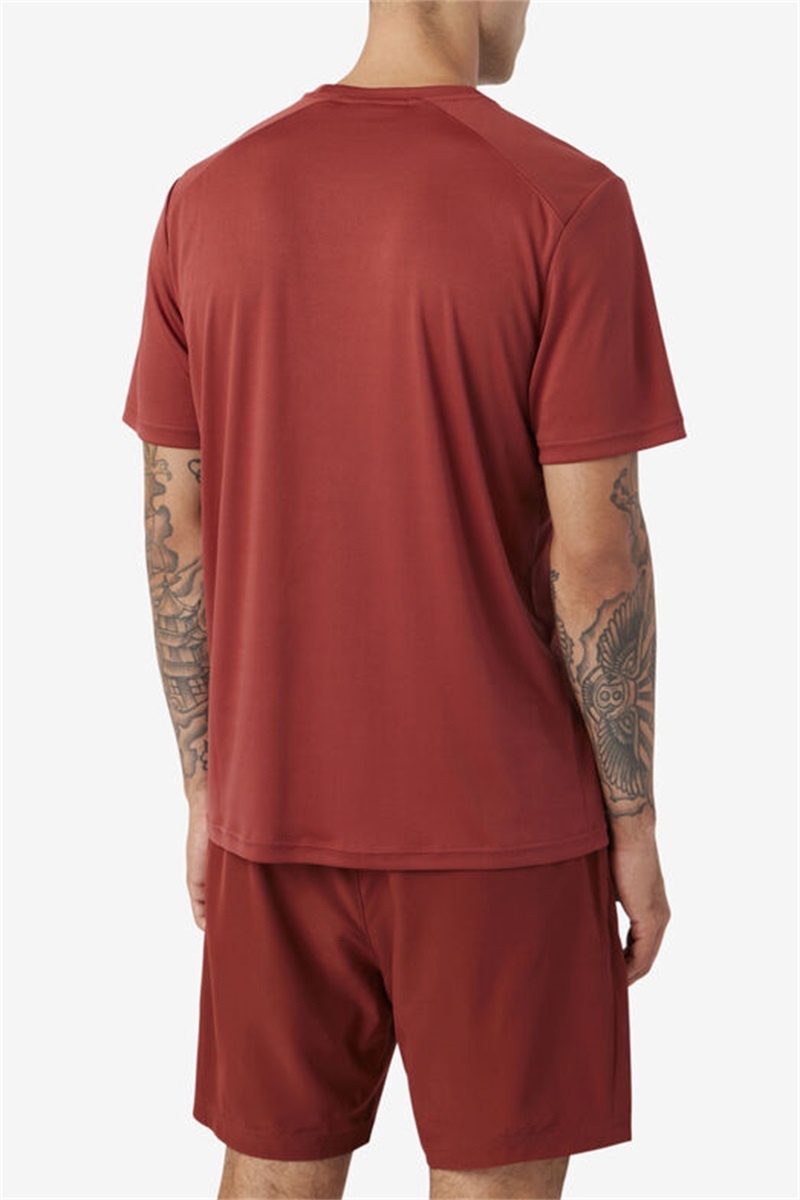 Brown / Black Men's Fila Kaab Crew Tops | Saudi Arabia-301872