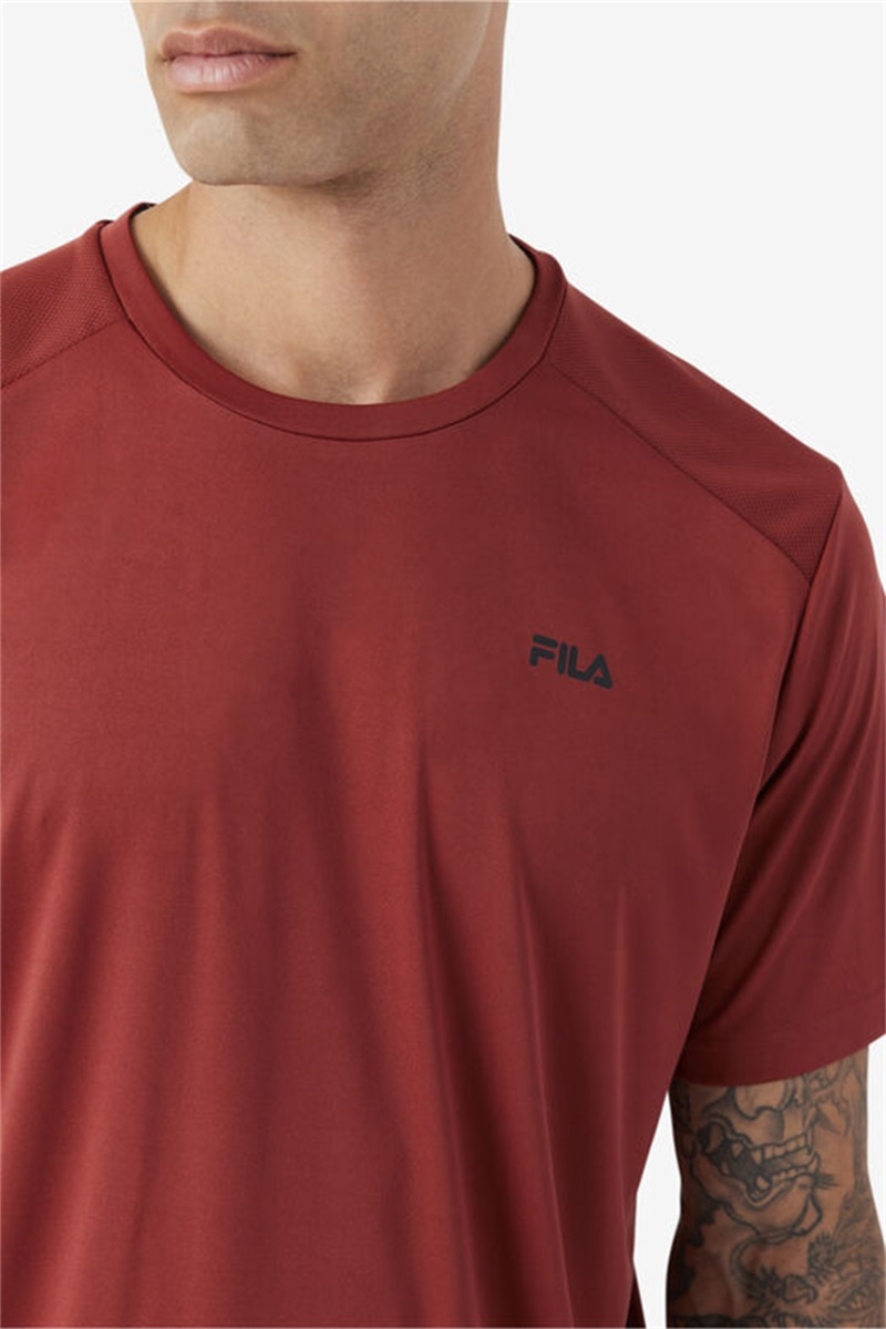 Brown / Black Men's Fila Kaab Crew Tops | Saudi Arabia-301872