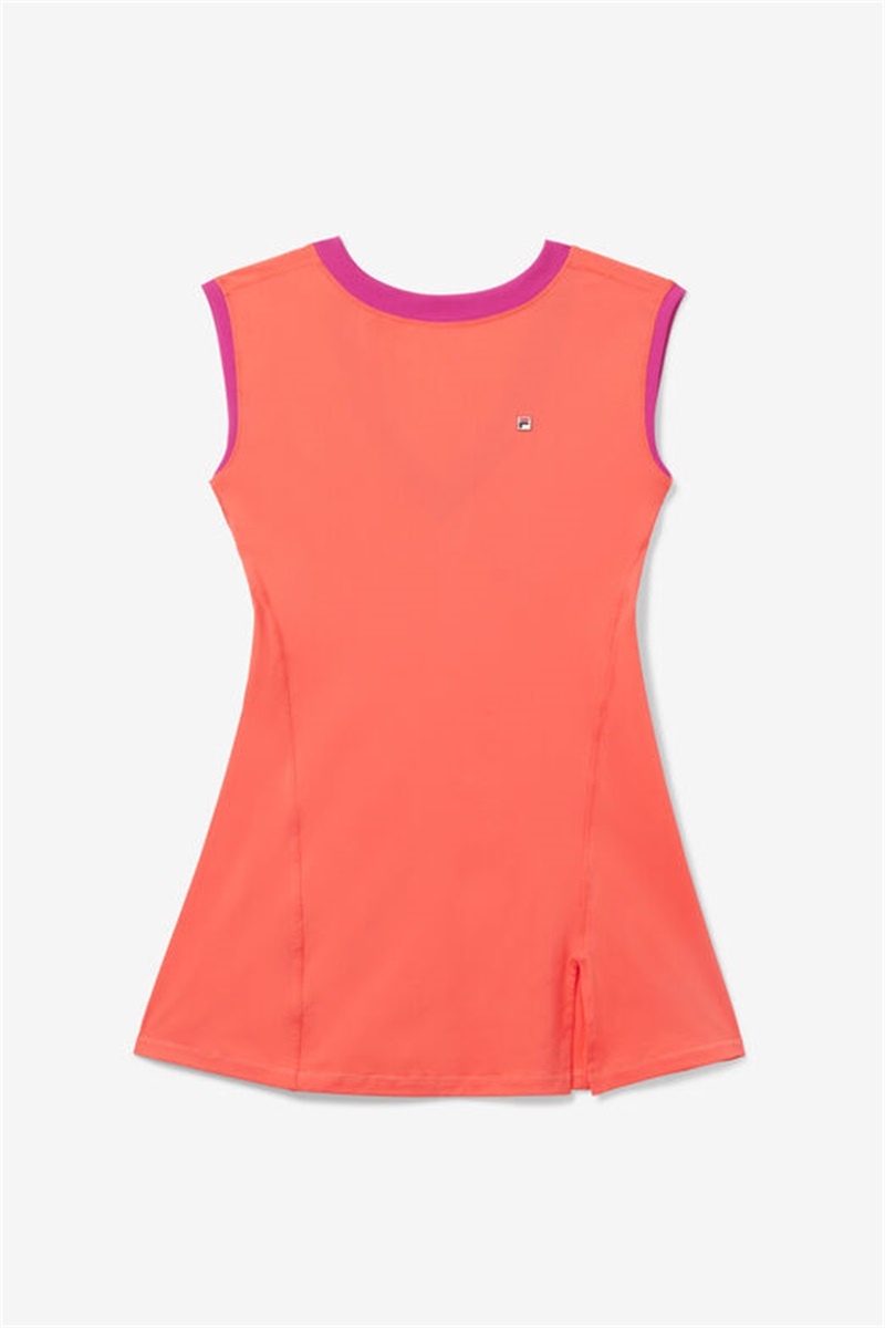 Coral / Fuchsia Women\'s Fila Baseline Dress | Saudi Arabia-208593
