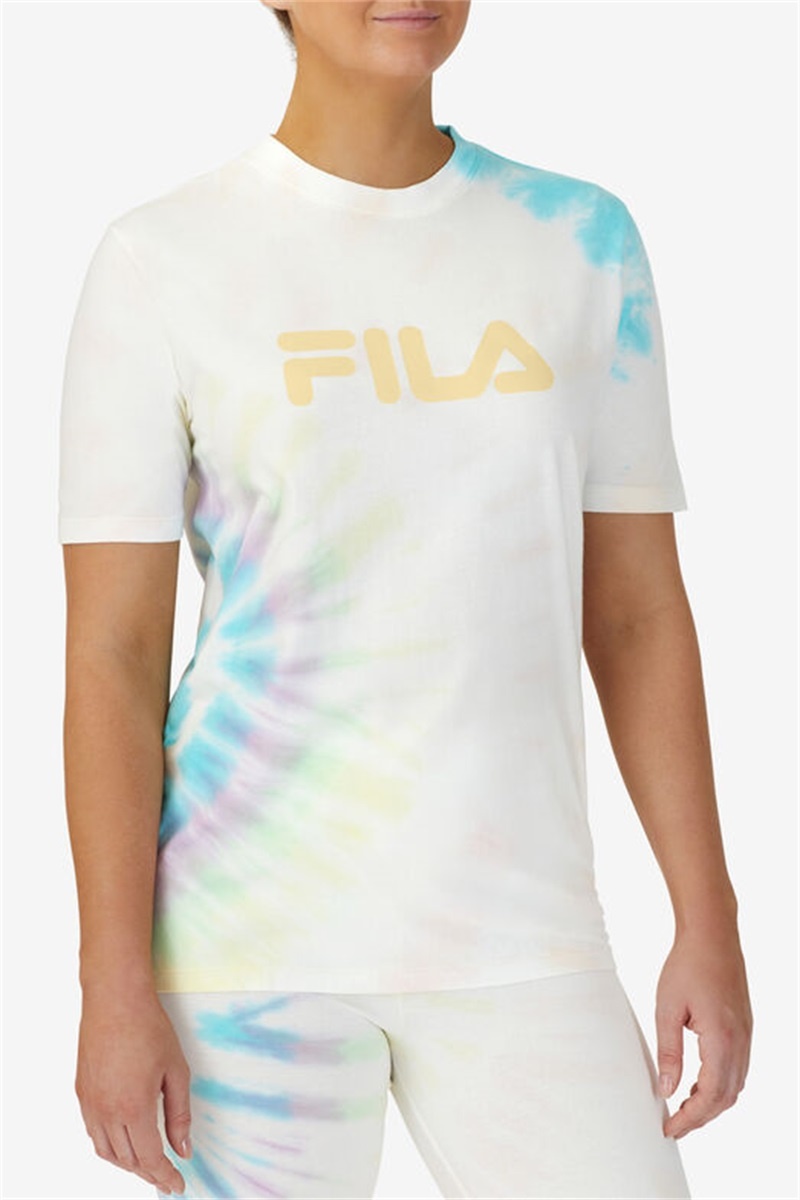Cream Women's Fila Alivia Tie Dye Tee | Saudi Arabia-869523