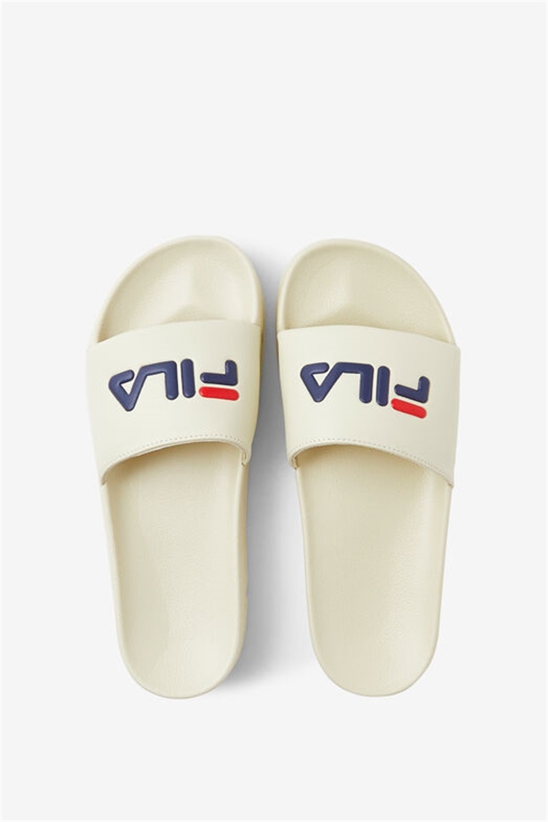 Cream / Navy / Red Men's Fila Drifter Slides | Saudi Arabia-695037