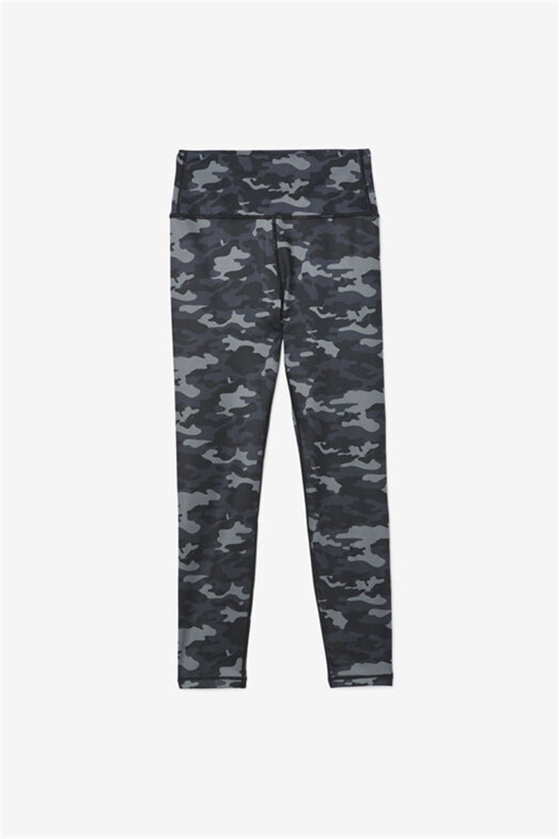 Dark Camo / Black Women\'s Fila Forza Sleek 7/8 Leggings | Saudi Arabia-740819