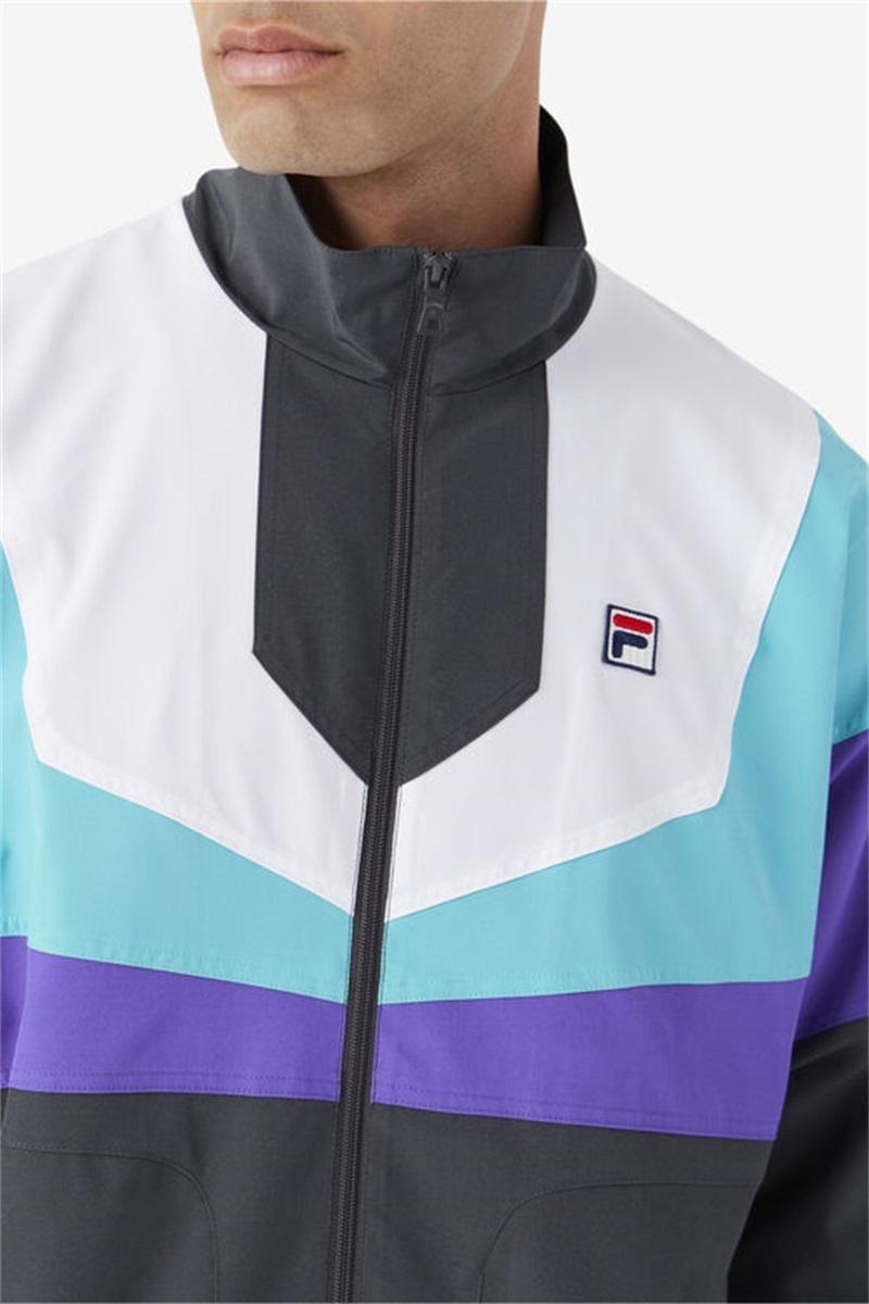 Dark Grey / Purple / White Men's Fila Amar Track Jackets | Saudi Arabia-096512