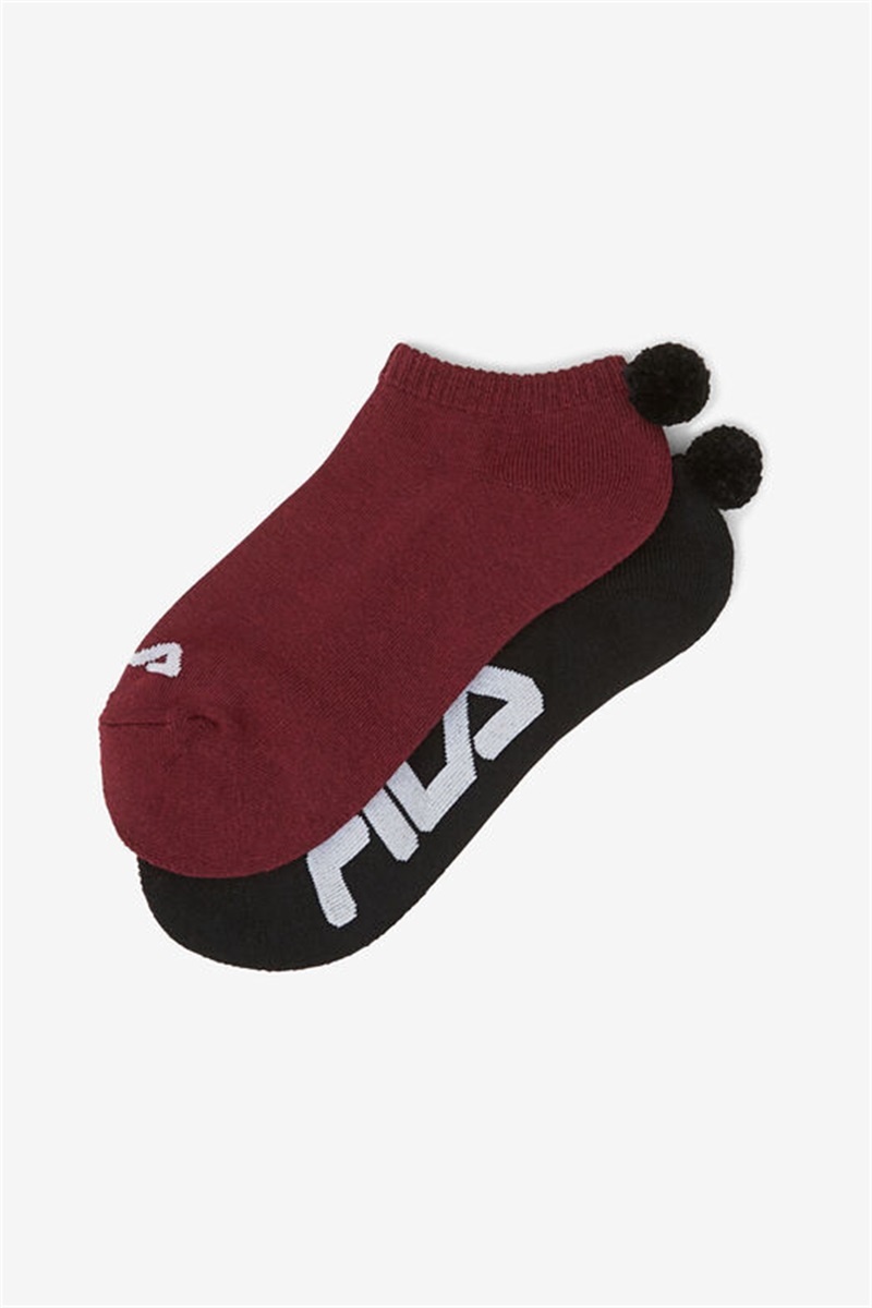 Dark Red Men's Fila Pom Pom 2-Pack Socks | Saudi Arabia-609342