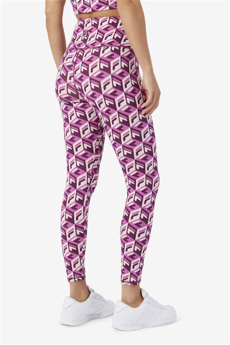 Dark Red / Purple Burgundy Women's Fila Karteras 7/8 Tight | Saudi Arabia-390684