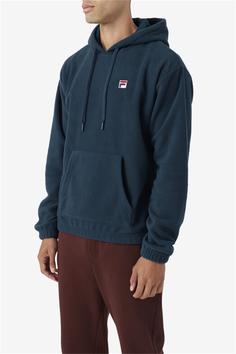 Dark Turquoise Men's Fila Finn Fleece Hoodie | Saudi Arabia-956813