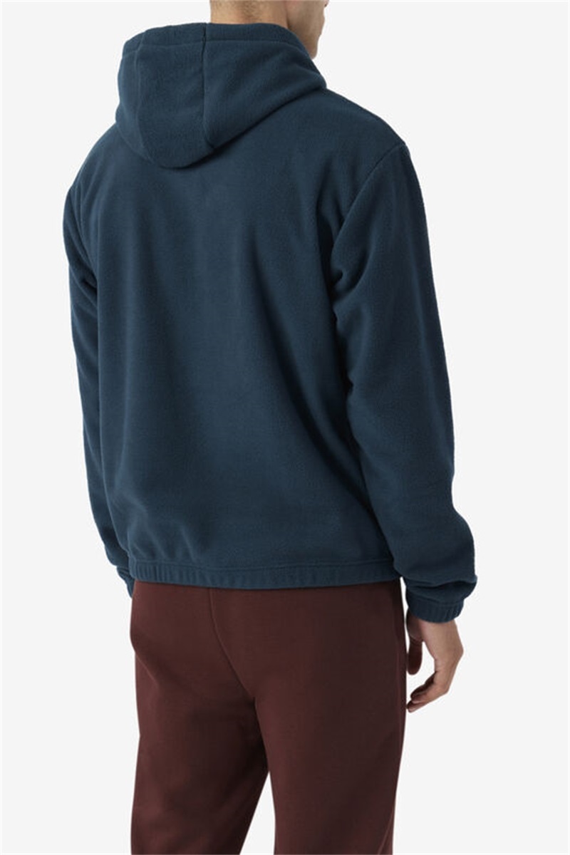 Dark Turquoise Men's Fila Finn Fleece Hoodie | Saudi Arabia-956813