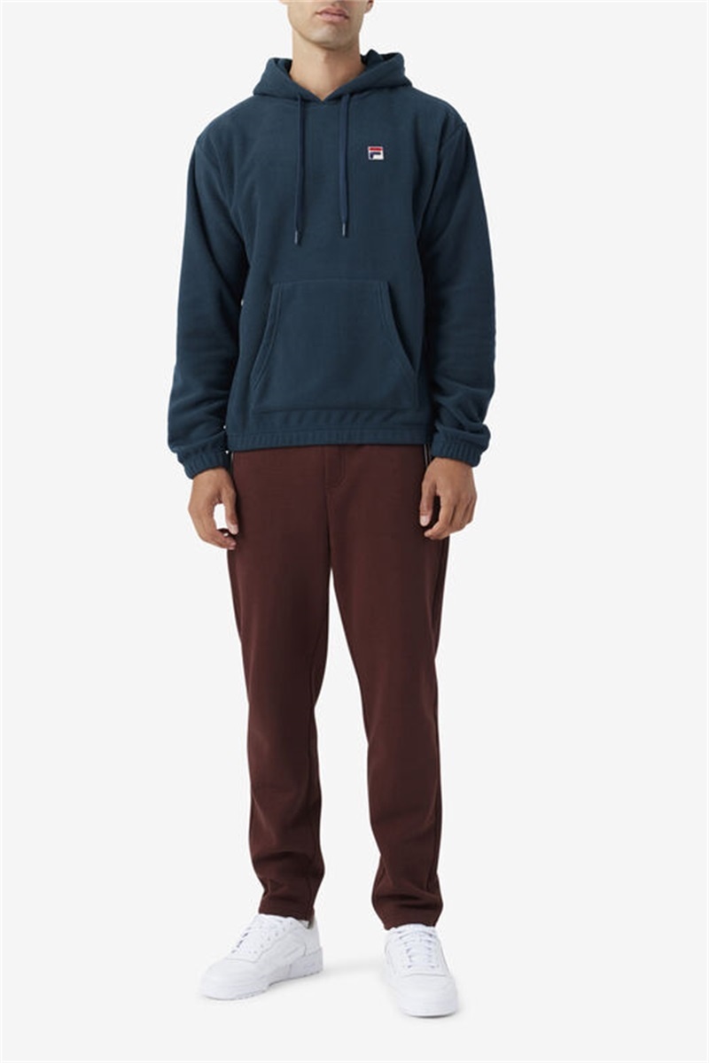 Dark Turquoise Men's Fila Finn Fleece Hoodie | Saudi Arabia-956813
