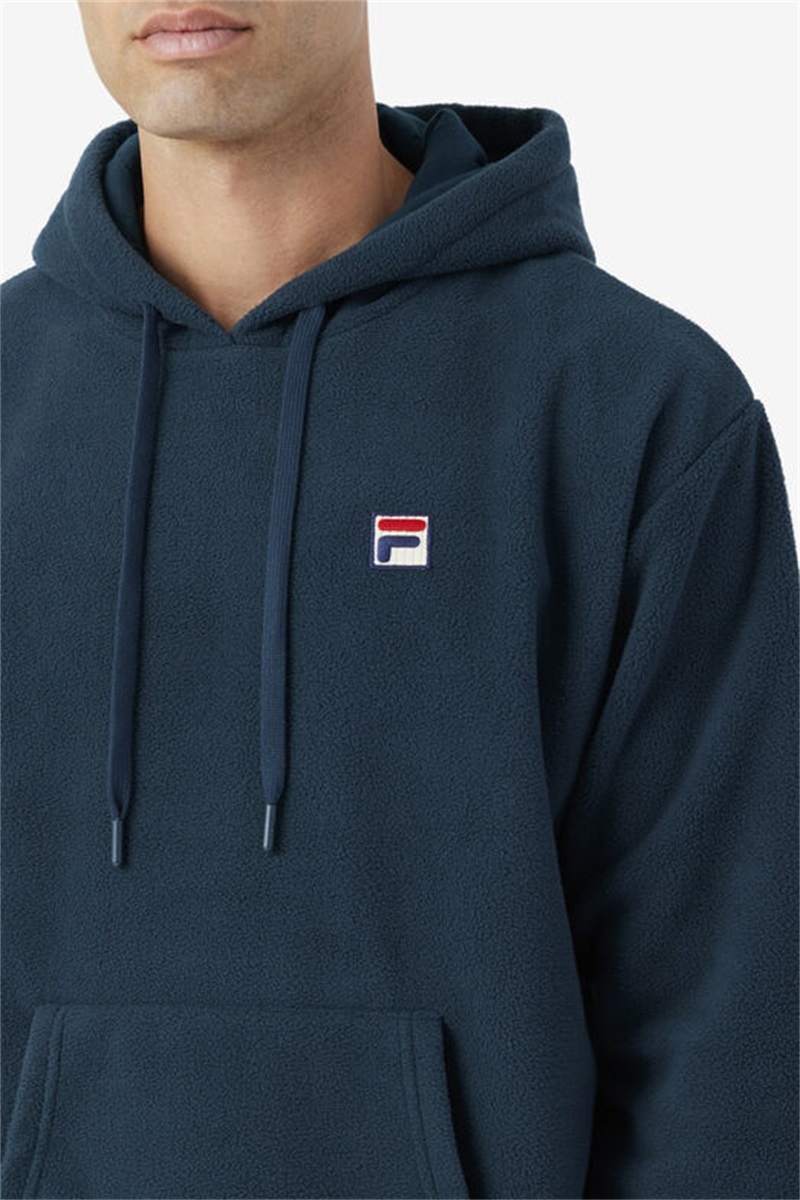 Dark Turquoise Men's Fila Finn Fleece Hoodie | Saudi Arabia-956813