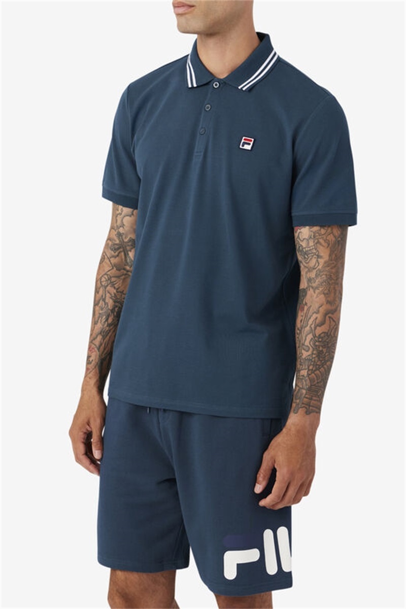 Dark Turquoise Men's Fila Jelen Polo Shirts | Saudi Arabia-762980