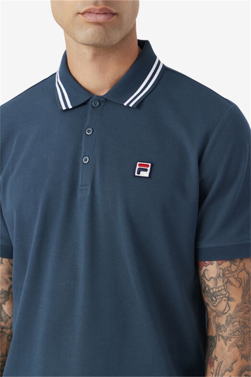 Dark Turquoise Men's Fila Jelen Polo Shirts | Saudi Arabia-762980