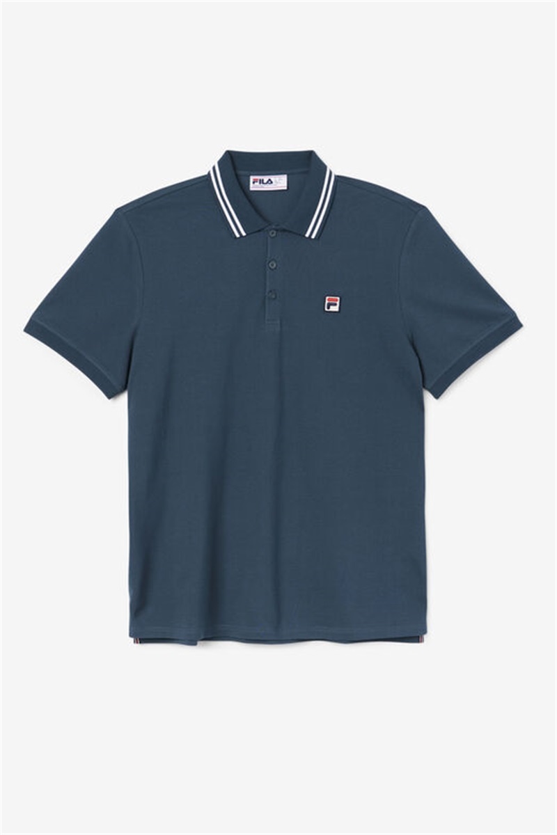 Dark Turquoise Men\'s Fila Jelen Polo Shirts | Saudi Arabia-762980