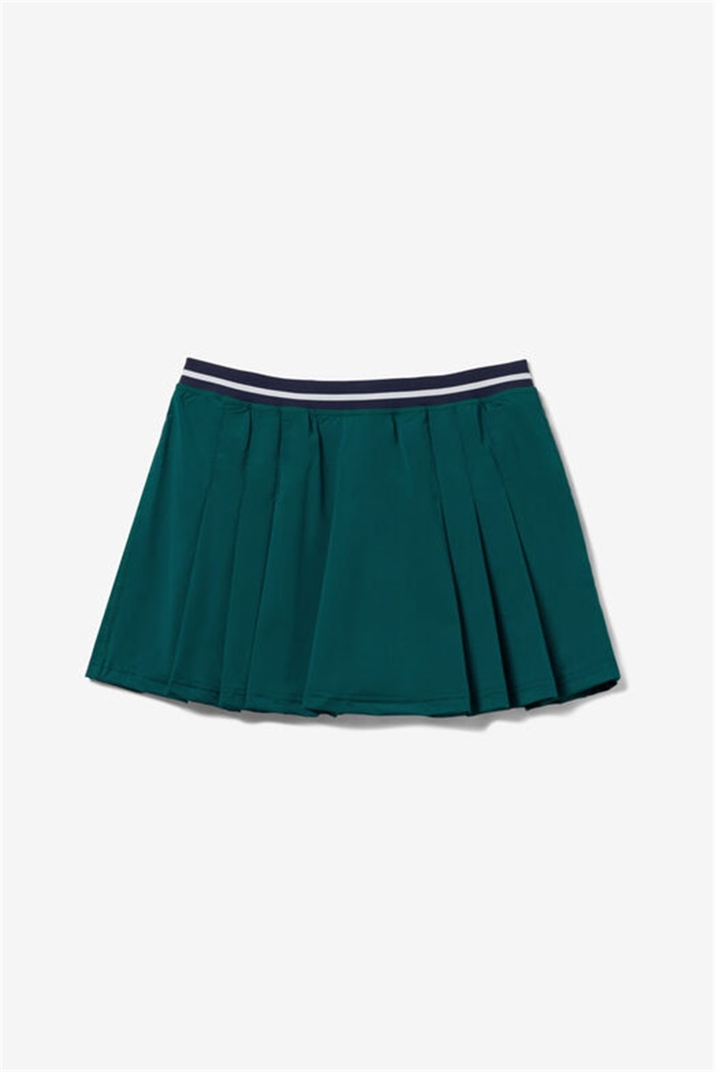 Deep Turquoise / Navy / White Women's Fila Heritage Signature Skirts | Saudi Arabia-927384
