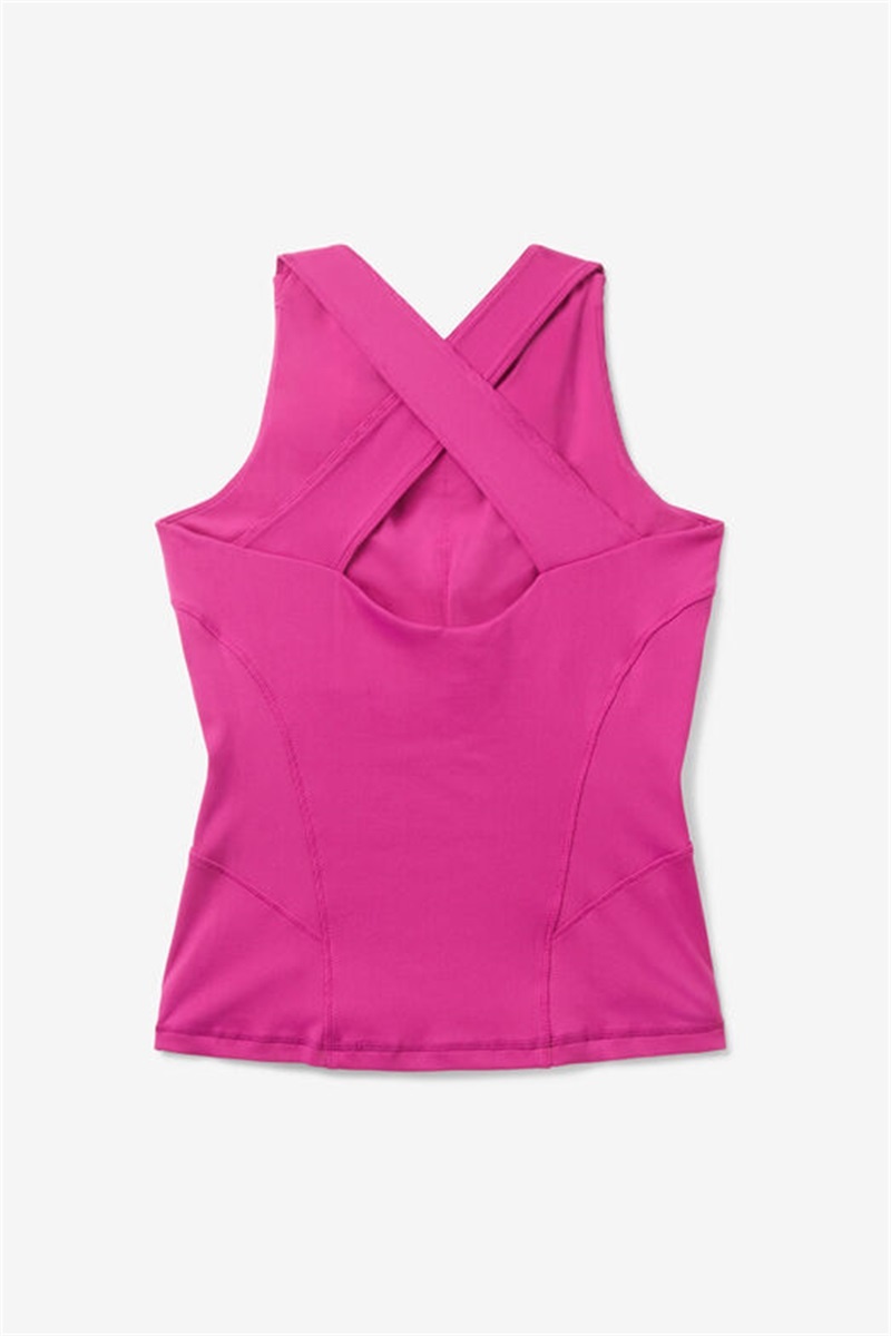 Fuchsia Women's Fila Baseline Halter Tanks | Saudi Arabia-213548