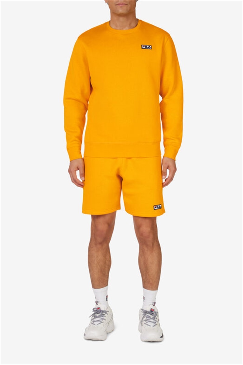 Gold Men's Fila Garran Crew Sweatshirts | Saudi Arabia-095483